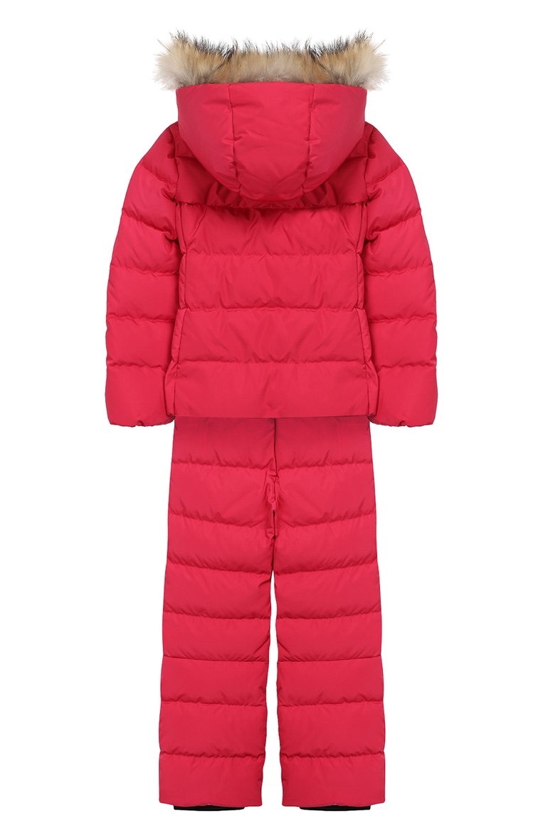 Детский комплект из куртки и комбинезона MONCLER ENFANT фуксия цвета, арт. D2-954-75325-15-57244/4-6A | Фото 2 (Материал внешний: Синтетический материал; Рукава: Длинные; Материал подклада: Синтетический материал; Девочки Кросс-КТ: Комбинезон-верхняя одежда; Ювелирные украшения: Назначено; Драгоценные камни: Проставлено; Материал сплава: Проставлено; Кросс-КТ: Зима)