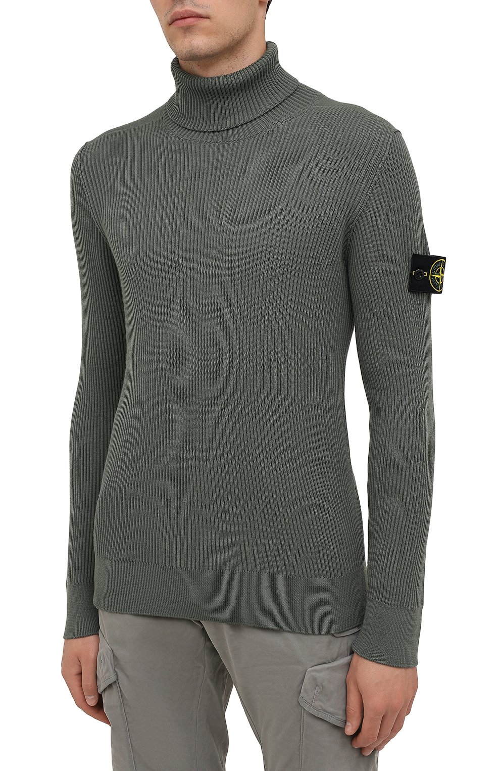 Шерстяной свитер STONE ISLAND хаки цвета по цене 46000 руб., арт. 7515525C2, фото 3 Шерстяной свитер STONE ISLAND, арт. 7515525C2, фото 3