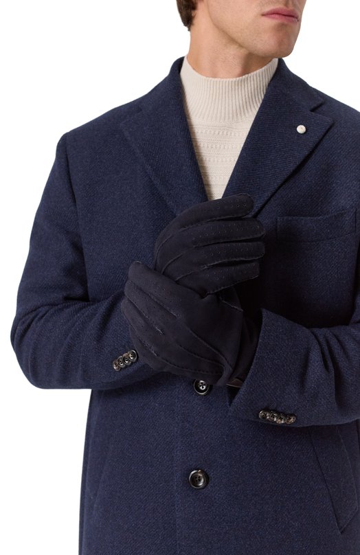 Замшевые перчатки Brunello Cucinelli MPSTR93608 Синий  MPSTR93608 Фото 2
