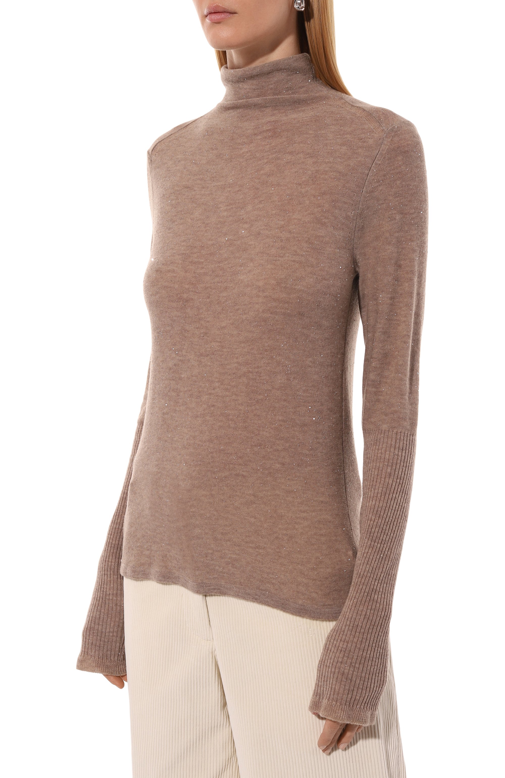 Шерстяная водолазка FREEAGE бежевого цвета по цене 62040 руб., арт. W25.SW036P.2010.102, фото 3 Шерстяная водолазка FREEAGE, арт. W25.SW036P.2010.102, фото 3