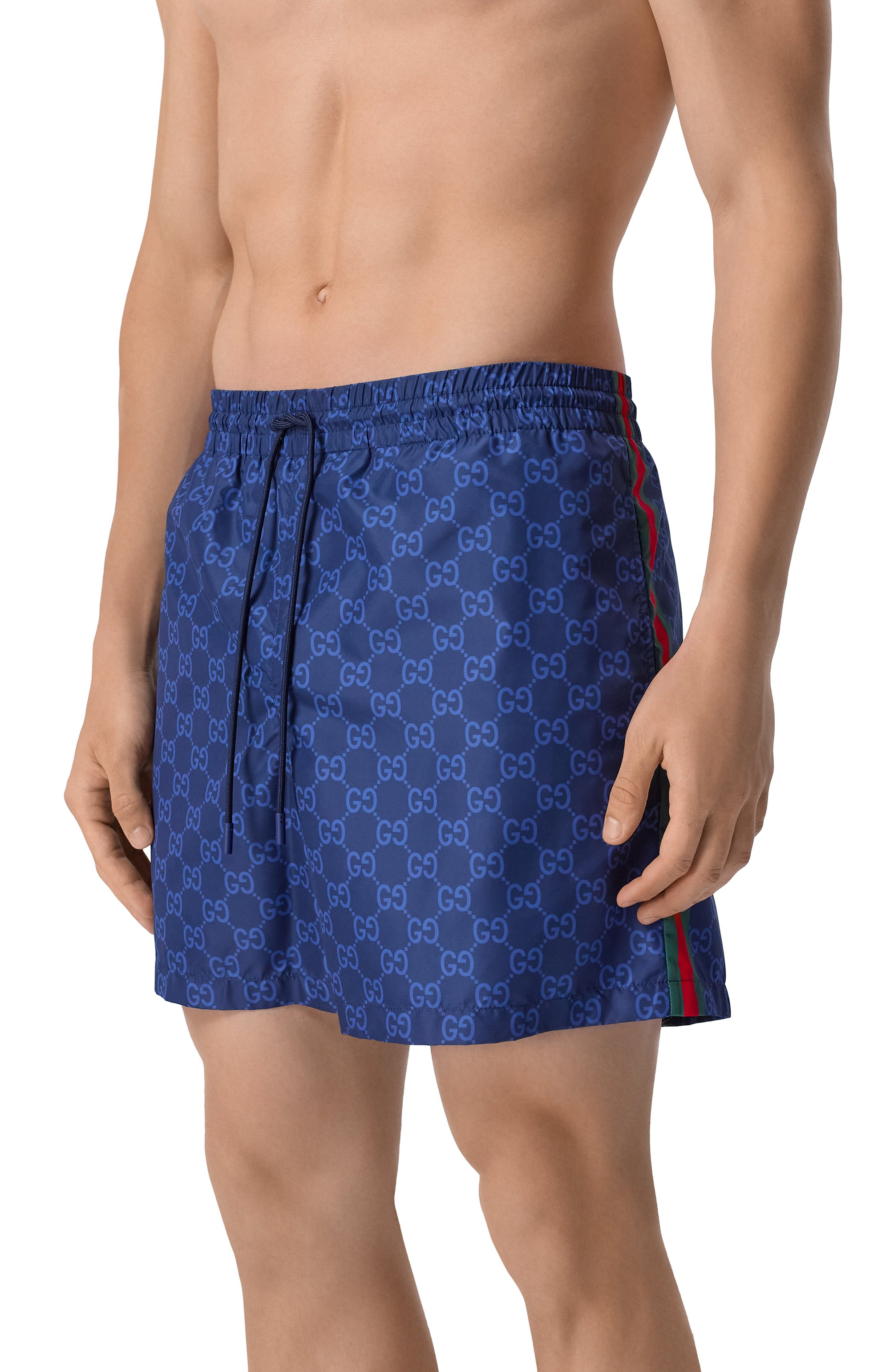 Плавки-шорты GUCCI темно-синего цвета по цене 105000 руб., арт. 815602/XHAJ3, фото 2 Плавки-шорты GUCCI, арт. 815602/XHAJ3, фото 2