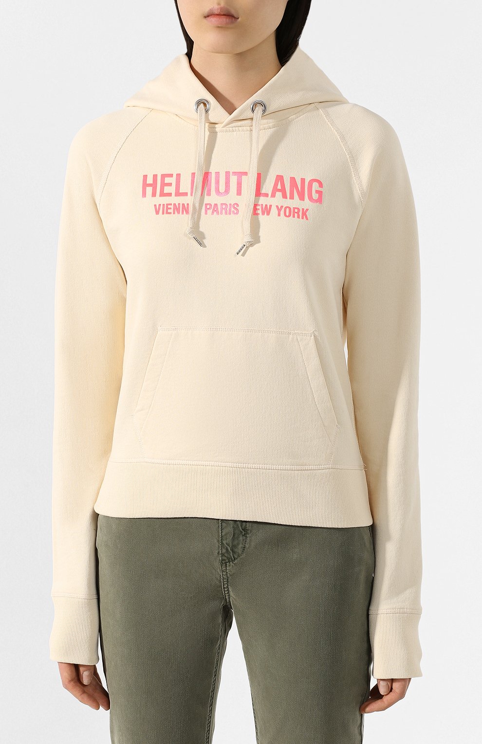 Хлопковое худи HELMUT LANG светло-бежевого цвета по цене 29950 руб., арт. K01DW505, фото 3 Хлопковое худи HELMUT LANG, арт. K01DW505, фото 3
