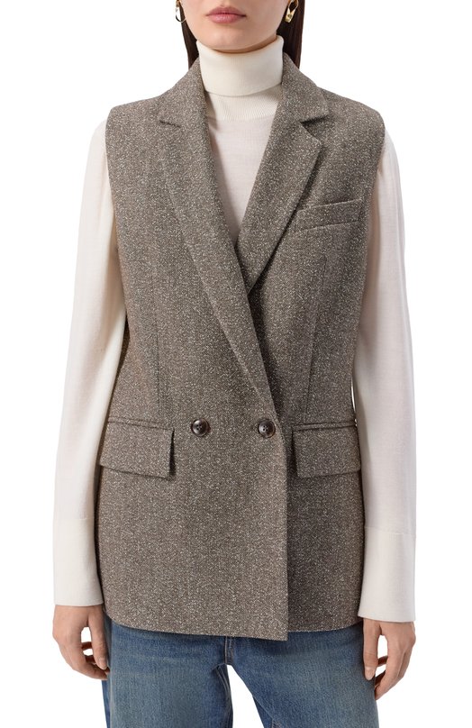 Шерстяной жилет Seven Lab SJU.16.766.456 Коричневый  SJU.16.766.456 Фото 3