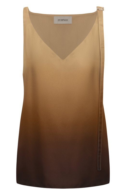 Шелковый топ Sportmax ALCUN0 Бежевый ALCUN0