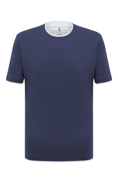 Футболка из хлопка и шелка BRUNELLO CUCINELLI, арт. MTS877427, фото 1