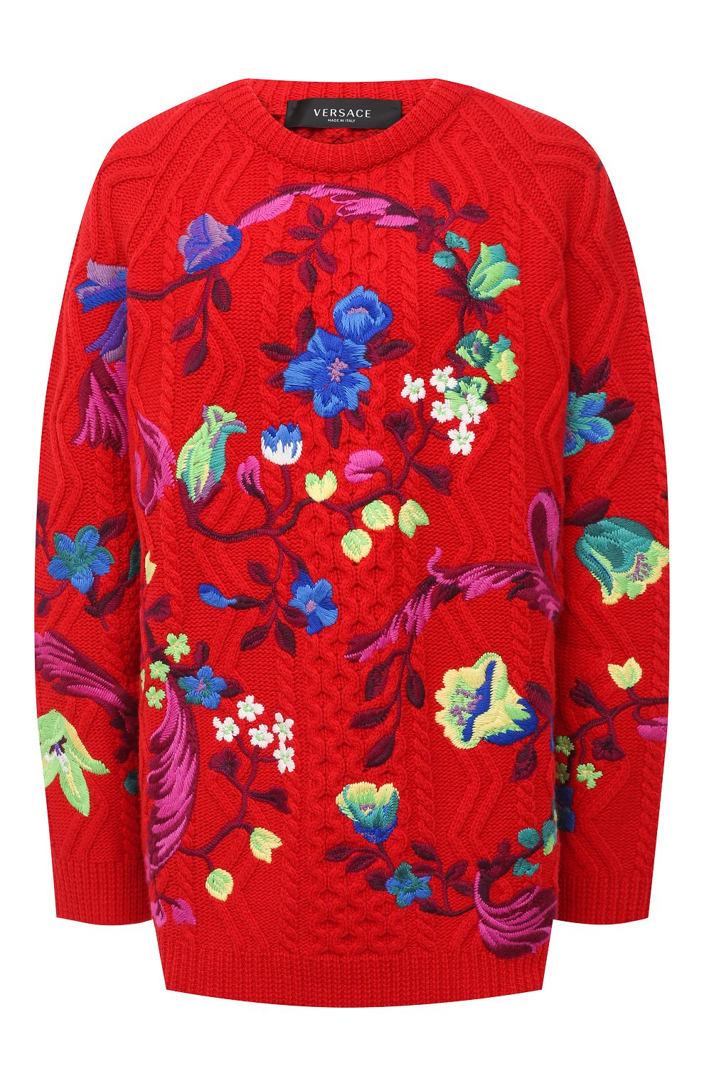Шерстяной свитер VERSACE красного цвета по цене 299500 руб., арт. A87697/A237035, фото 1 Шерстяной свитер VERSACE, арт. A87697/A237035, фото 1