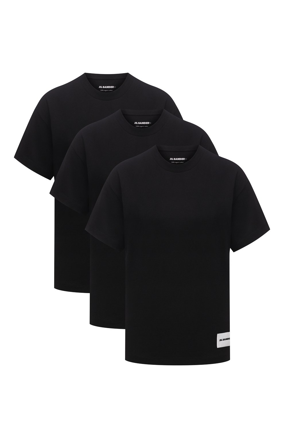 Комплект из трех хлопковых футболок JIL SANDER черного цвета по цене 39550 руб., арт. JPPT706540-WT248808, фото 1 Комплект из трех хлопковых футболок JIL SANDER, арт. JPPT706540-WT248808, фото 1