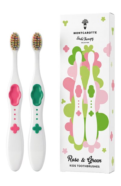 Набор детских зубных щеток soft 0.15mm, оттенок rose + green MONTCAROTTE, арт. МС722