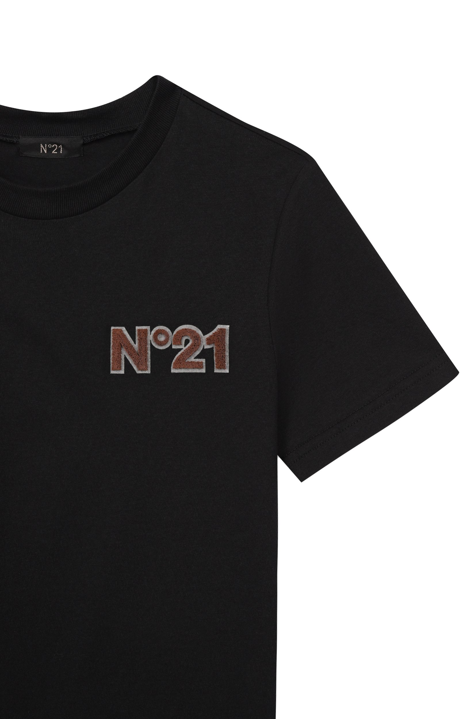 Хлопковая футболка N21 черного цвета по цене 7985 руб., арт. N210EA/N0493, фото 3 Хлопковая футболка N21, арт. N210EA/N0493, фото 3