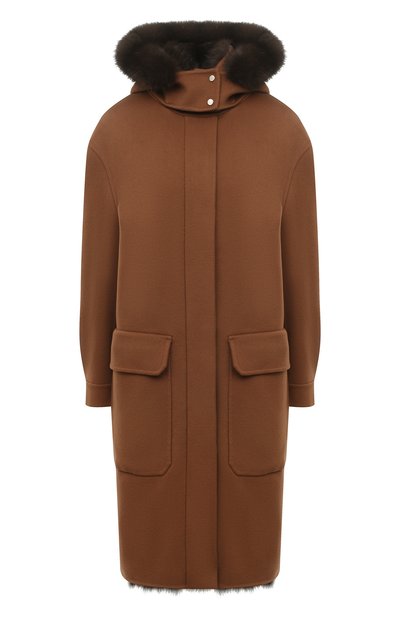 Женское кашемировое пальто с меховой отделкой LORO PIANA, арт. FAM0329