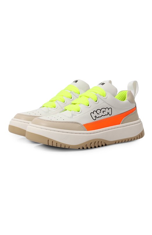 

Кожаные кеды MSGM kids, Бежевый
