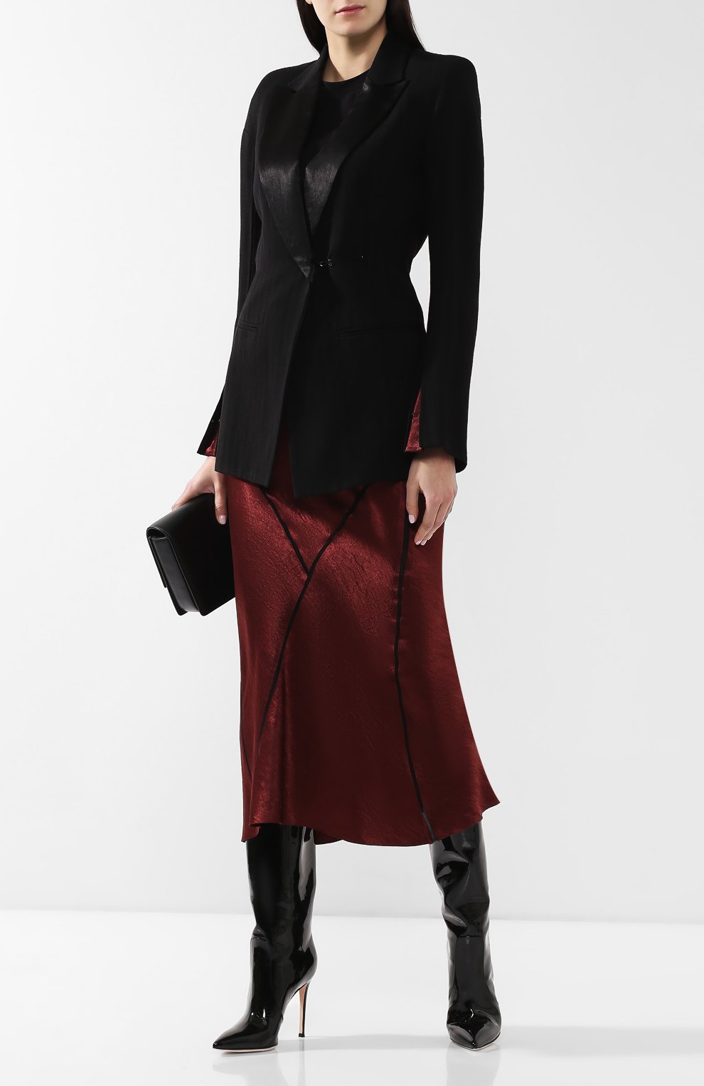 Сапоги heather из лаковой кожи GIANVITO ROSSI черного цвета по цене 156500 руб., арт. G80624.15RIC.VERNER0, фото 2 Сапоги heather из лаковой кожи GIANVITO ROSSI, арт. G80624.15RIC.VERNER0, фото 2