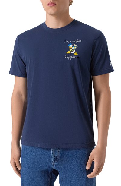 Хлопковая футболка MC2 SAINT BARTH темно-синего цвета по цене 10750 руб., арт. STBM TSHIRT MAN/02613H, фото 3 Хлопковая футболка MC2 SAINT BARTH, арт. STBM TSHIRT MAN/02613H, фото 3