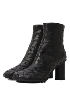 Женские кожаные ботильоны atomic BOTTEGA VENETA черного цвета, арт. 811087 V2ED0 | Фото 1 (Драгоценные камни: Проставлено; Каблук высота: Высокий; Материал в�нешний: Натуральная кожа; Подошва: Плоская; Материал сплава: Проставлено; Материал утеплителя: Без утеплителя; Каблук тип: Устойчивый)