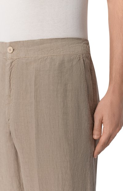 Льняные брюки-карго INLINUM бежевого цвета по цене 39950 руб., арт. CARG0RU/TR0PEA, фото 5 Льняные брюки-карго INLINUM, арт. CARG0RU/TR0PEA, фото 5