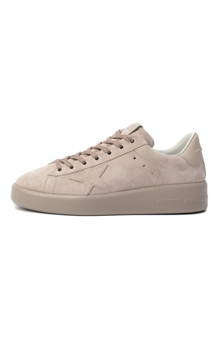 Женские замшевые кеды purestar GOLDEN GOOSE DELUXE BRAND светло-бежевого цвета, арт. GWF00197.F006507 | Фото 4 (Материал внешний: Натуральная кожа, Замша; Подошва: Платформа; Материал внутренний: Натуральная кожа; Кросс-КТ: Низкие; Стили: Кэжуэл; Материал утеплителя: Без утеплителя; Автоматизация ТО: Проставлено; Автоматизация состава: Проставлено)