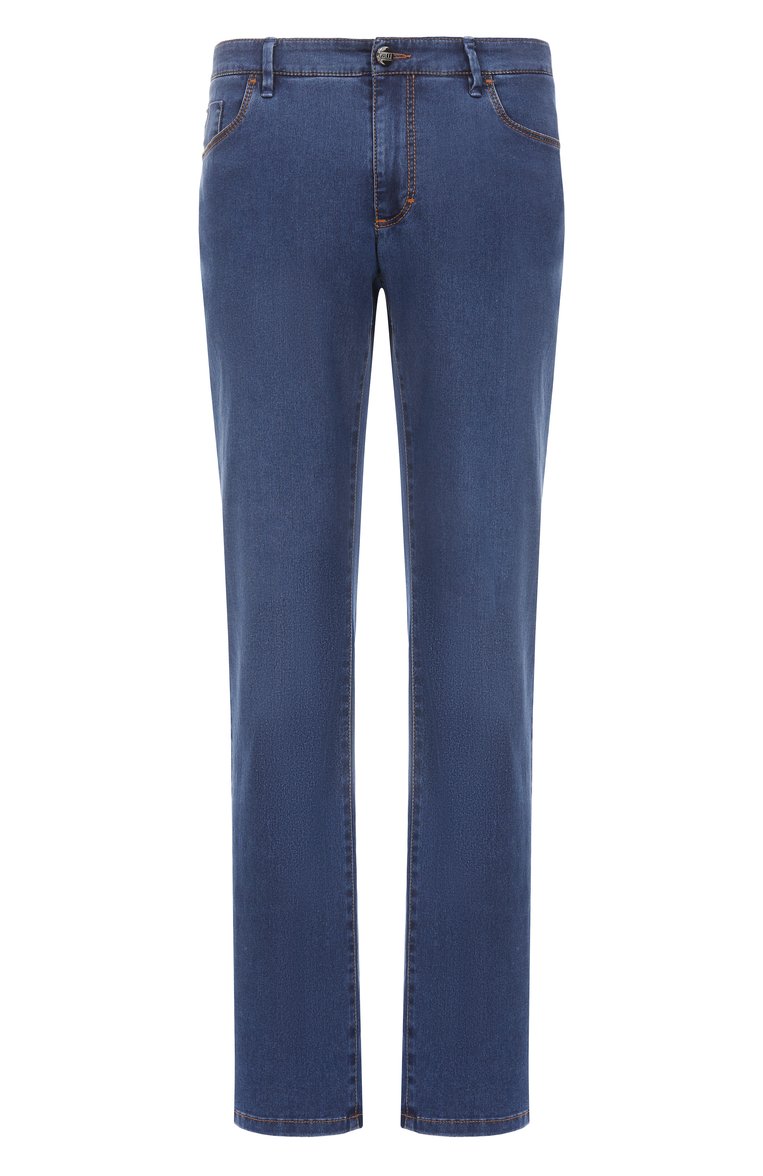 Мужские джинсы slim fit ZILLI синего цвета, арт. J5T002M0440VMADI0 | Фото 1 (Материал внешний: Хлопок, Деним; Длина (брюки, джинсы): Стандартные; Кросс-КТ: Деним; Детали: Делаве; Силуэт М (брюки): Прямые; Стили: Классический; Автоматизация ТО: Проставлено; Автоматизация состава: Проставлено)