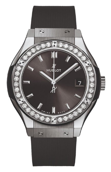 Женские часы titanium racing grey diamonds HUBLOT бесцветного цвета, арт. 581.NX.7071.RX.1104 | Фото 1 (Региональные ограничения белый список (Axapta Mercury): Не проставлено; Нос: Не проставлено; Механизм: Кварц; Материал корпуса: Титан)