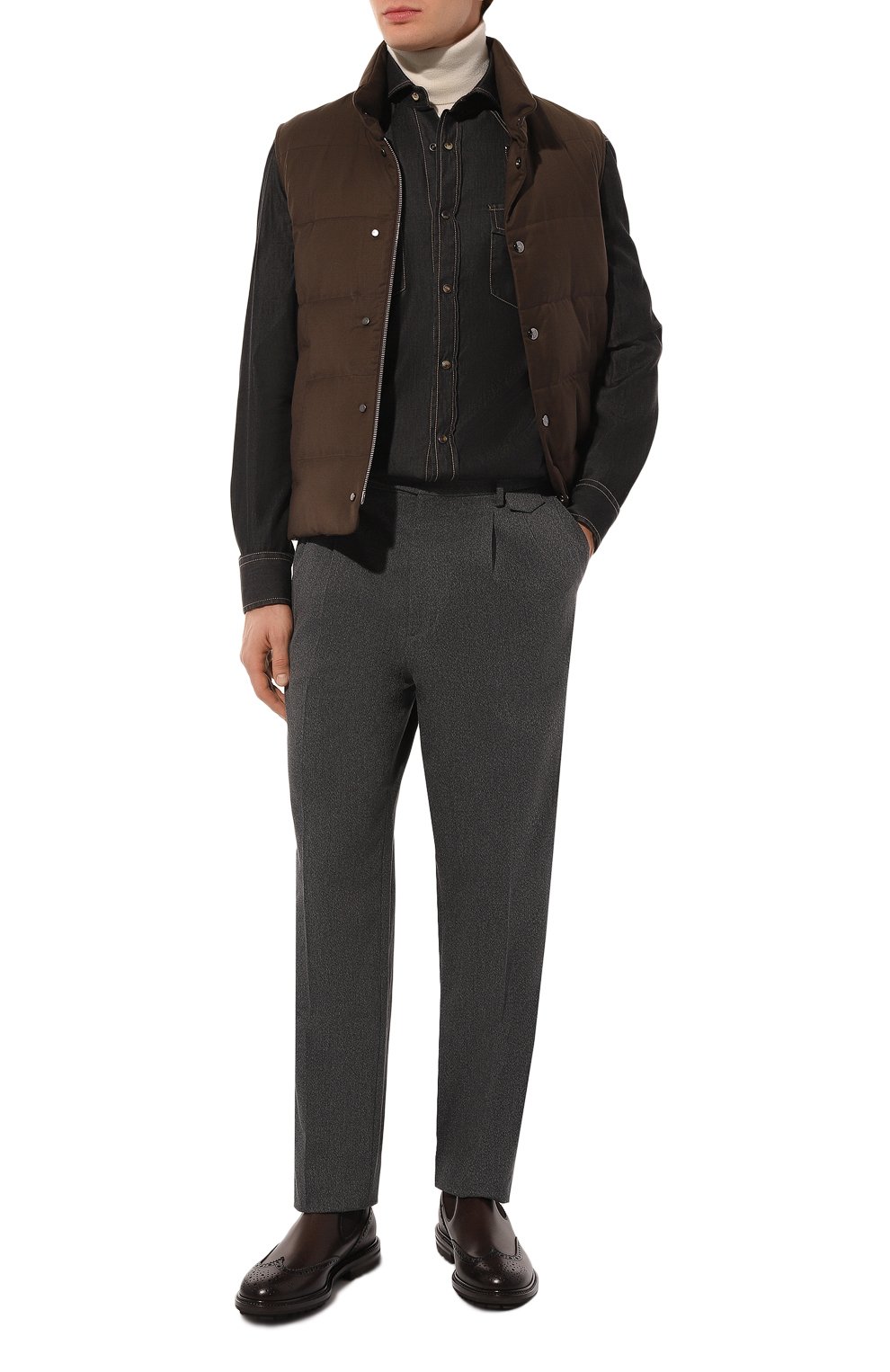 Джинсовая рубашка BRUNELLO CUCINELLI темно-серого цвета по цене 94000 руб., арт. MR683B2036, фото 2 Джинсовая рубашка BRUNELLO CUCINELLI, арт. MR683B2036, фото 2