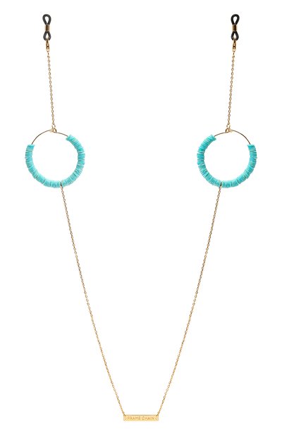Женские цепочка для очков FRAME CHAIN, арт. CANDY P0P TURQU0ISE IN YELL0W G0LD