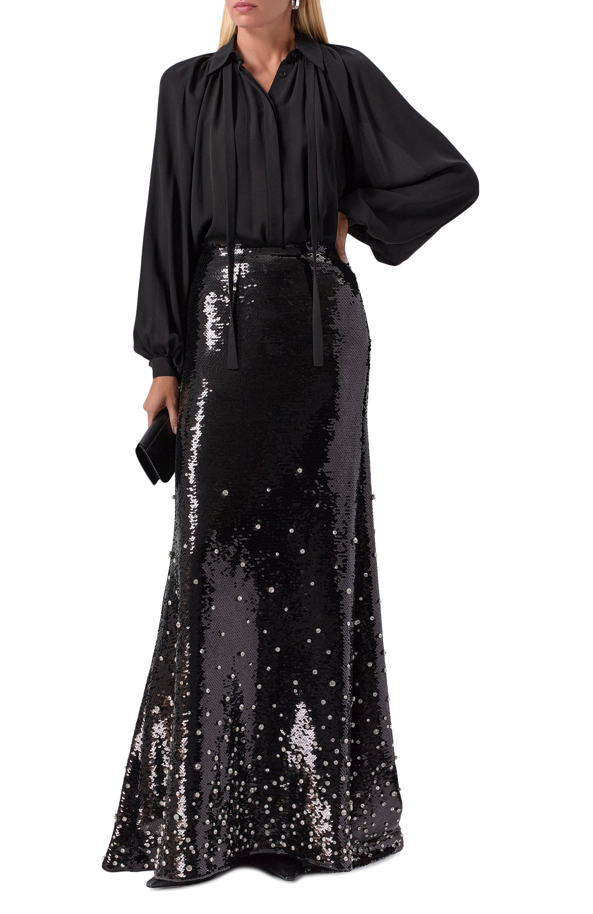 Юбка с отделкой пайетками VALENTINO, арт. 5B3RABR278Y, фото 2