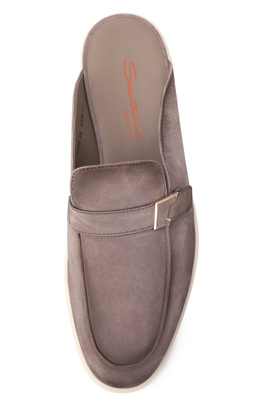 Замшевые сабо Malibu Santoni MGAG19007TICMEAA Коричневый  MGAG19007TICMEAA Фото 5