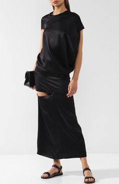 Однотонный шелковый топ с круглым вырезом JW ANDERSON, арт. TP92WS18 311/999, фото 1