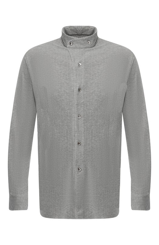 Рубашка из вискозы с воротником мандарин Giorgio Armani 8WGCCZ0D/JZ039 Серый 8WGCCZ0D/JZ039
