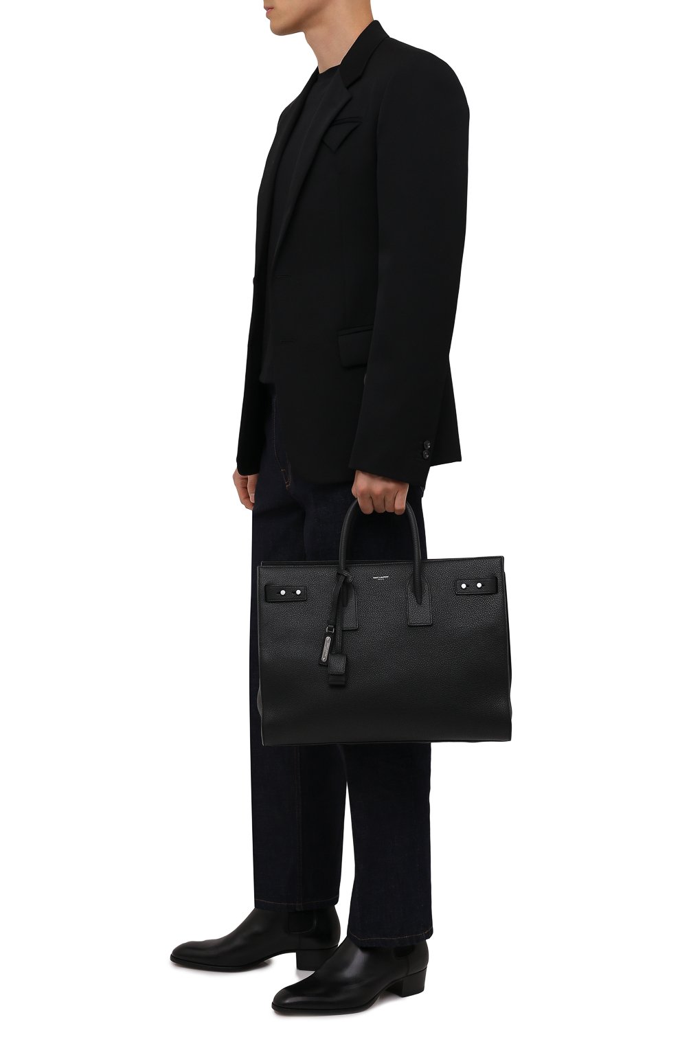 Кожаная сумка-тоут sac de jour SAINT LAURENT, арт. 631526/DTI0E, фото 2