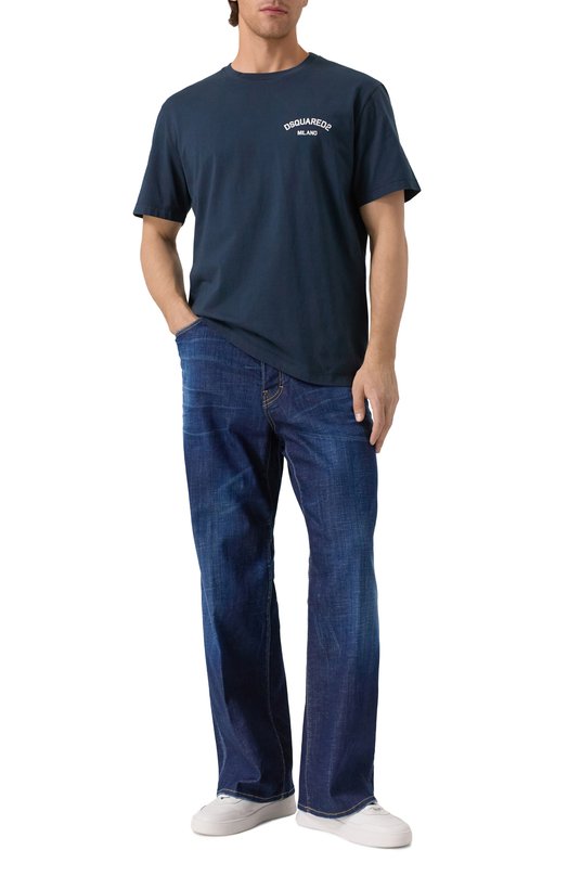 Хлопковая футболка Dsquared2 S74GD1477/D20020 Синий  S74GD1477/D20020 Фото 2