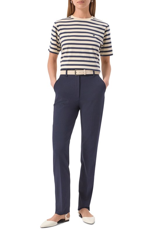 Хлопковая футболка Weekend Max Mara SATRAP0 Кремовый  SATRAP0 Фото 2