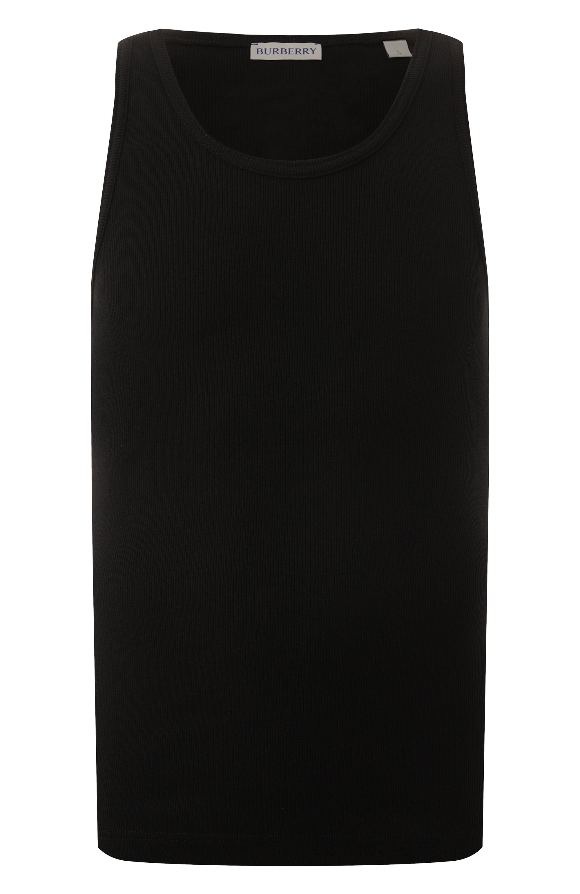 Хлопковая майка BURBERRY черного цвета по цене 39950 руб., арт. 8089756, фото 1 Хлопковая майка BURBERRY, арт. 8089756, фото 1