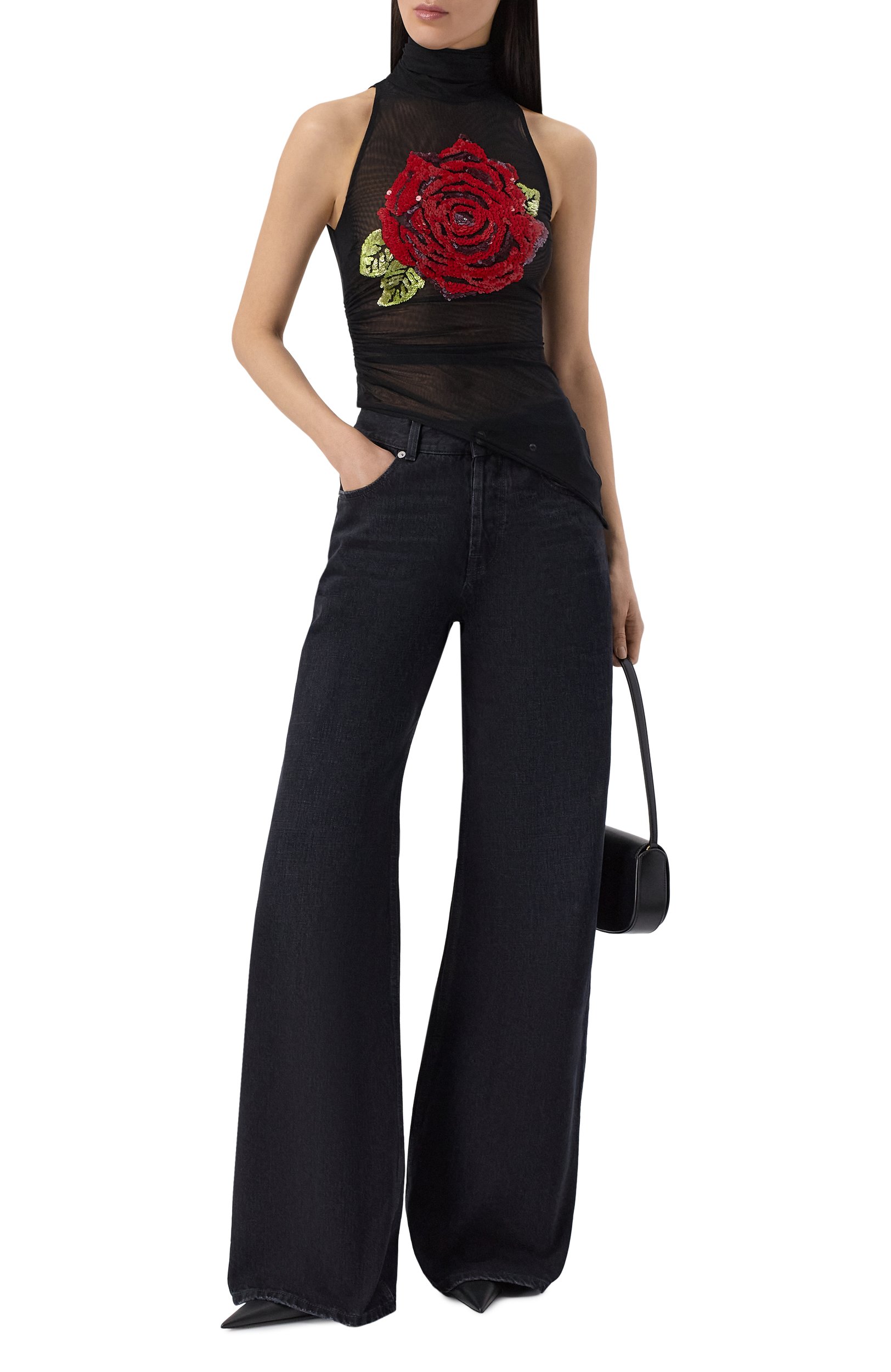 Топ BLUMARINE черного цвета по цене 77800 руб., арт. RF6225/J0001, фото 2 Топ BLUMARINE, арт. RF6225/J0001, фото 2