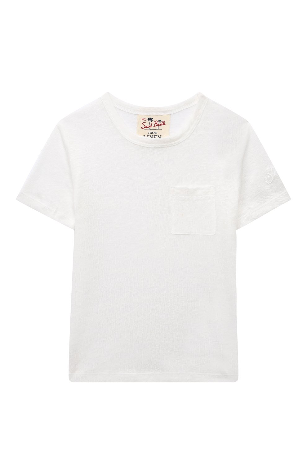 Льняная футболка MC2 SAINT BARTH белого цвета по цене 7645 руб., арт. STBK/ALEX/05891D, фото 1 Льняная футболка MC2 SAINT BARTH, арт. STBK/ALEX/05891D, фото 1