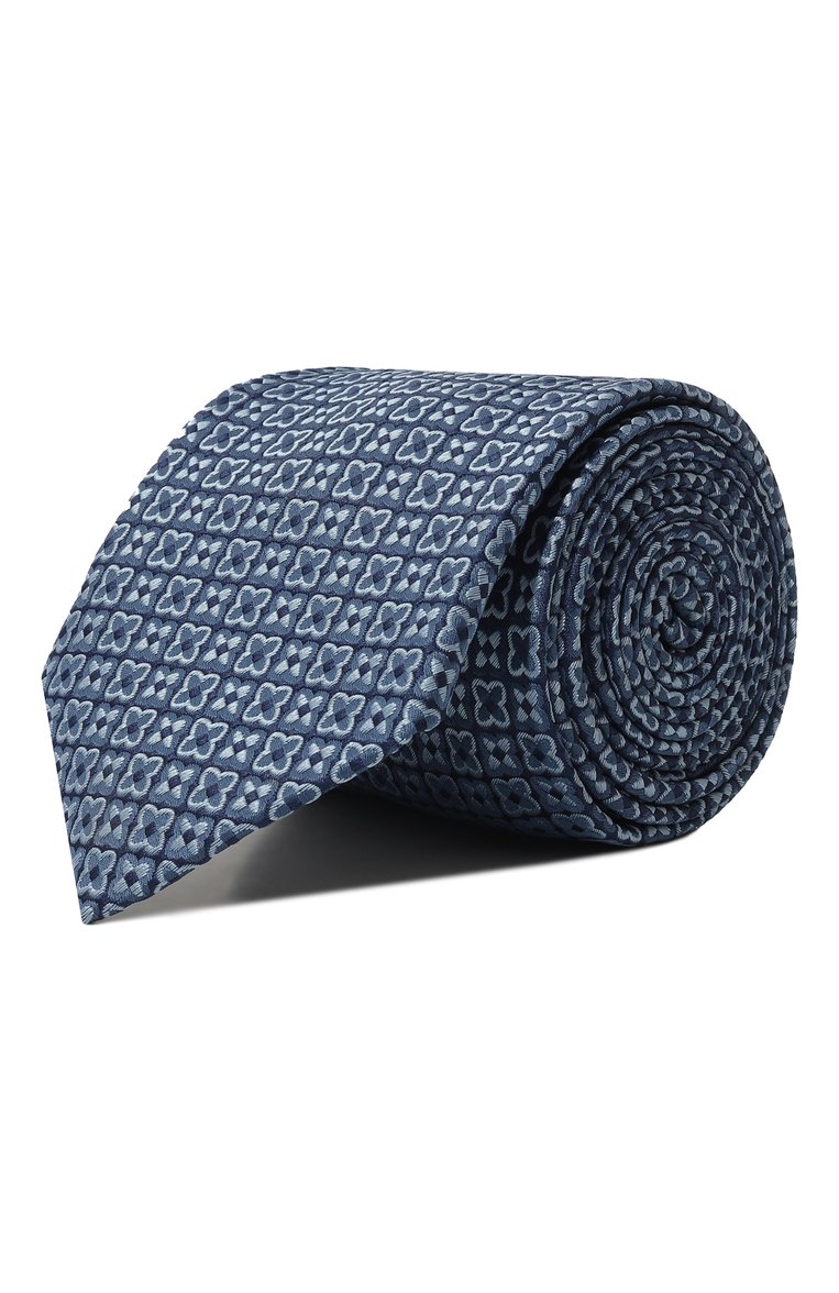 Мужской шелковый галстук BROUBACK голубого цвета, арт. TIE 8CM/SS24 | Фото 1 (Материал: Текстиль, Шелк; Нос: Не проставлено; Материал сплава: Проставлено; Принт: С принтом)