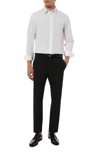 Хлопковая сорочка PRADA белого цвета по цене 180000 руб., арт. UCN420-1LZC-F0009-221, фото 2 Хлопковая сорочка PRADA, арт. UCN420-1LZC-F0009-221, фото 2