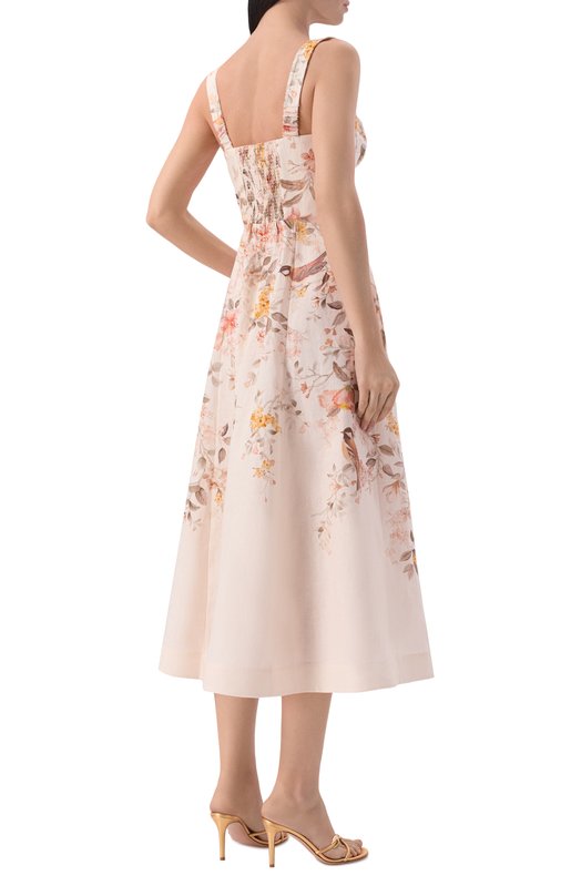 Льняное платье Zimmermann 7525DS261_001 Кремовый  7525DS261_001 Фото 3
