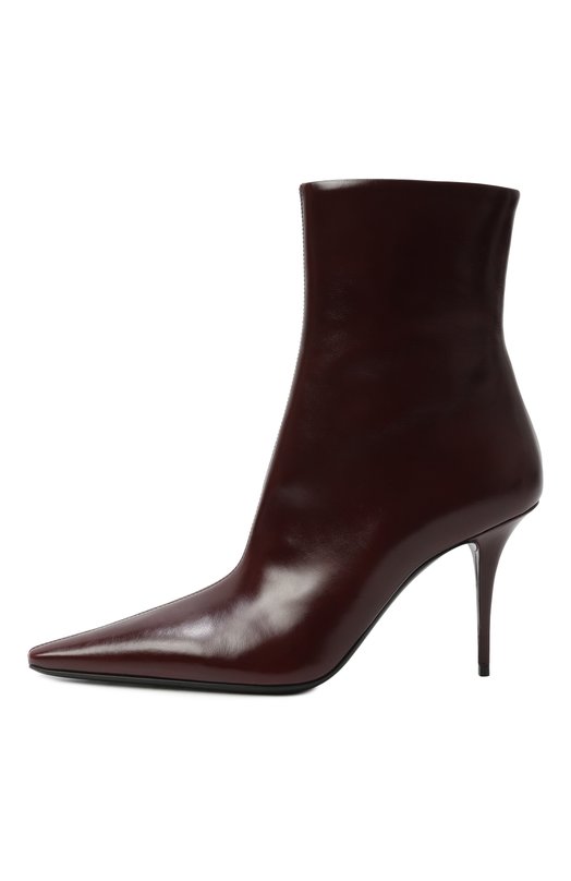 Кожаные ботильоны Ashley 90 Saint Laurent 809284/AAEHF Бордовый  809284/AAEHF Фото 4