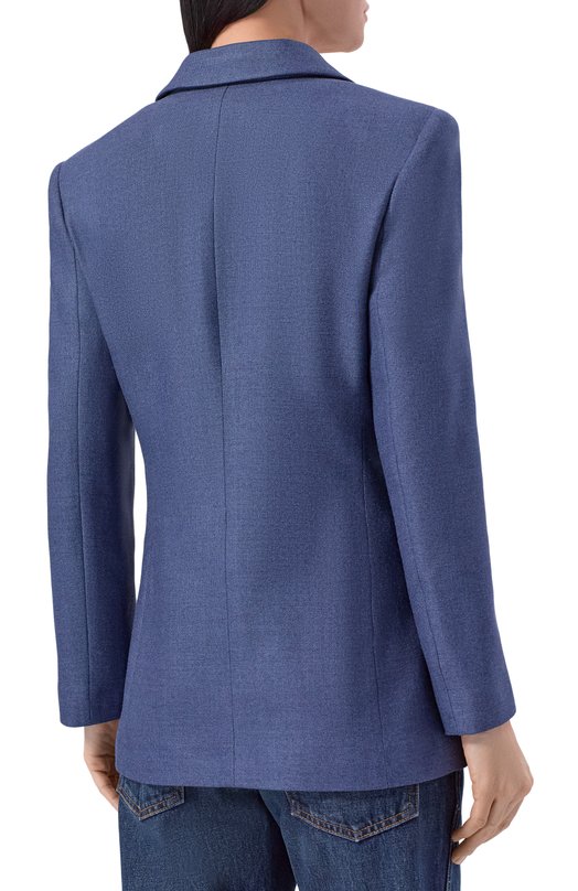 Жакет из шелка и шерсти Giorgio Armani GW002824/TE20034 Синий  GW002824/TE20034 Фото 4
