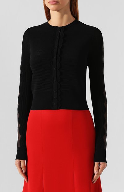 Кардиган из смеси вискозы и шелка ALEXANDER MCQUEEN черного цвета по цене 167000 руб., арт. 585219/Q1AD8, фото 3 Кардиган из смеси вискозы и шелка ALEXANDER MCQUEEN, арт. 585219/Q1AD8, фото 3