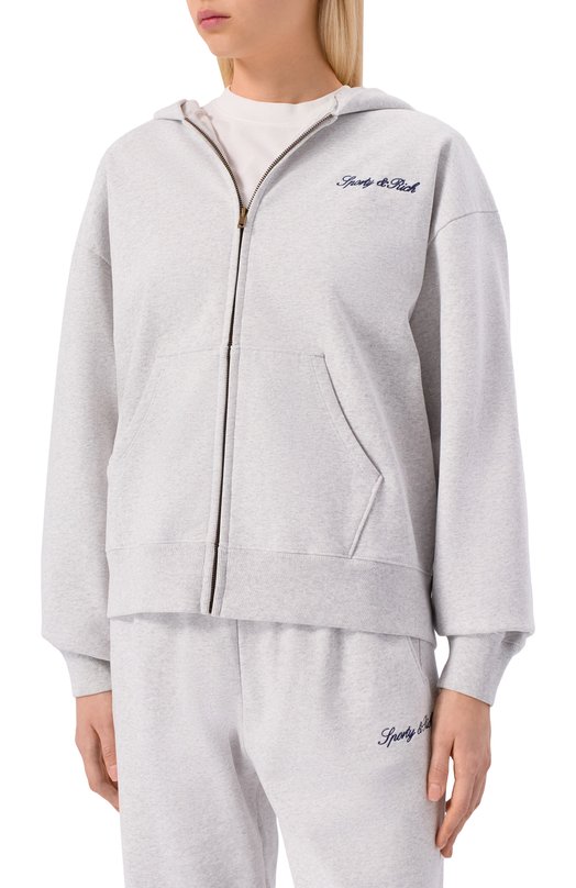 Хлопковая толстовка Sporty and Rich ST08868326GY03 Серый  ST08868326GY03 Фото 3