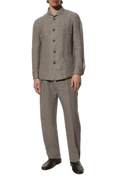 Мужские кожаные слиперы BOTTEGA VENETA темно-коричневого цвета, арт. 620304/VBTR0 | Фото 2 (Материал внутренний: Натуральная кожа; Стили: Кэжуэл; Нос: Не проставлено; Материал сплава: Проставлено; Материал внешний: Натуральная кожа)