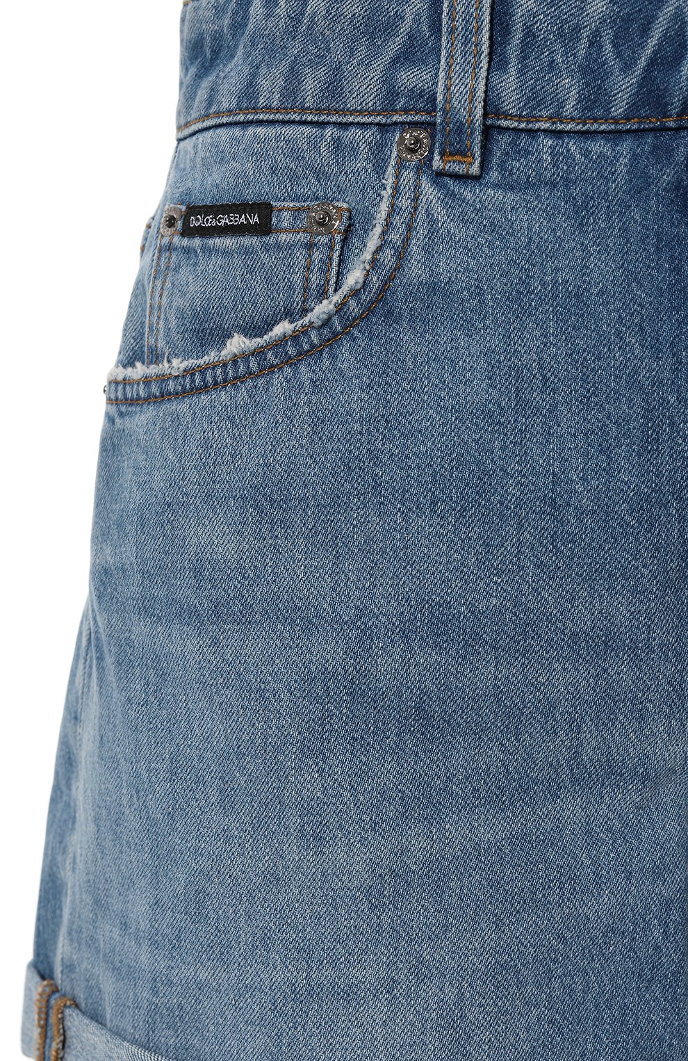 Джинсовые шорты DOLCE & GABBANA голубого цвета по цене 75000 руб., арт. FTCZPD/G8JU5, фото 5 Джинсовые шорты DOLCE & GABBANA, арт. FTCZPD/G8JU5, фото 5