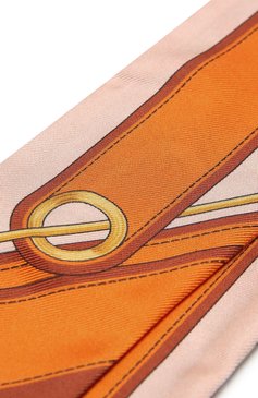Женский шелковый шарф-бандо BURBERRY оранжевого цвета, арт. 8042065 | Фото 4 (Материал: Шелк, Текстиль; Принт: С принтом; Нос: Не проставлено; Материал сплава: Проставлено; Региональные ограничения белый список (Axapta Mercury): Не проставлено)