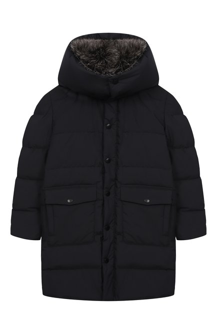 Пуховое пальто с отделкой из песца YVES SALOMON ENFANT, арт. 26WEM908XXJ16G/8A-10A