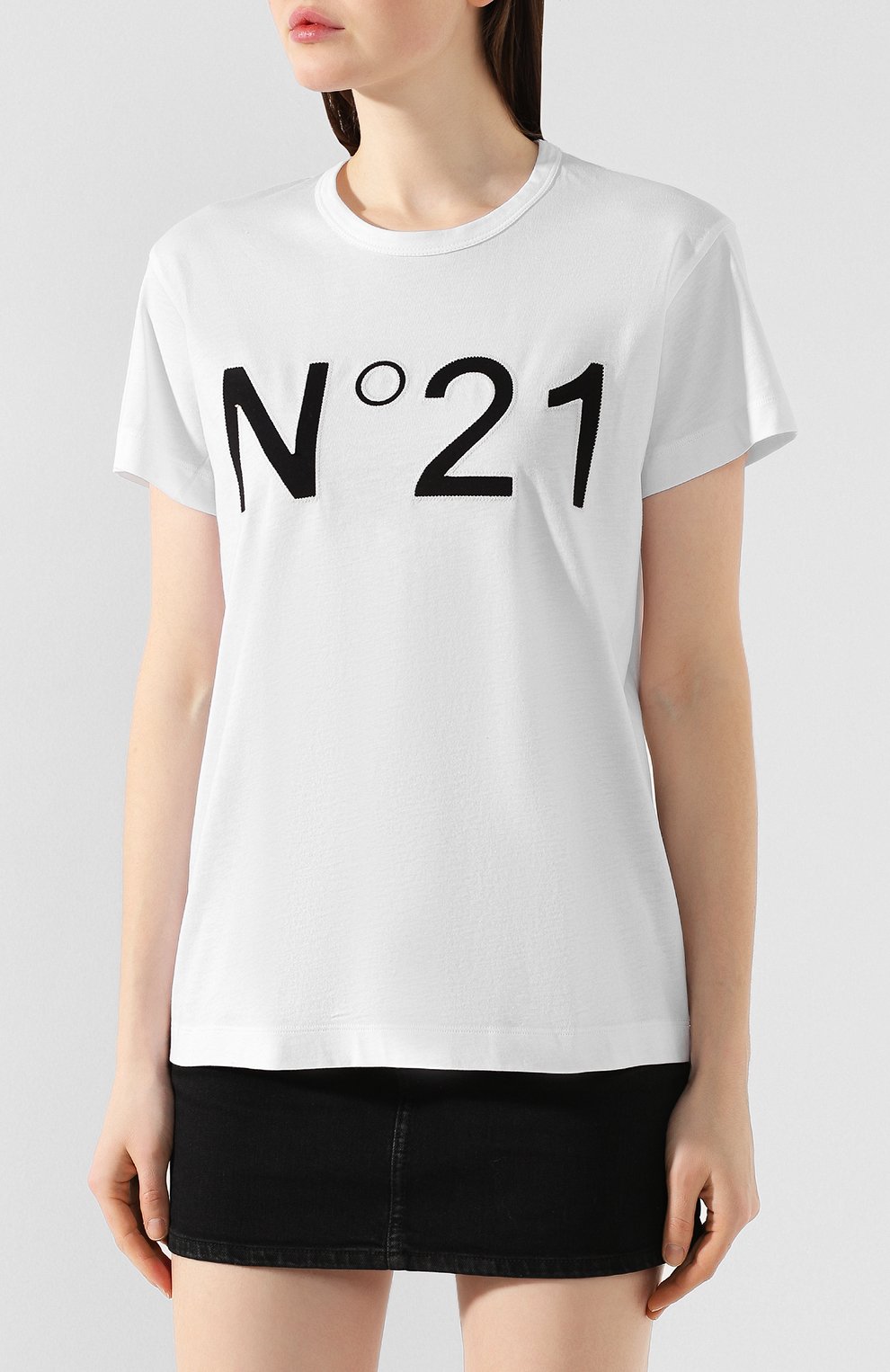 Хлопковая футболка N21 белого цвета по цене 17350 руб., арт. 20E N2P0/F011/6314, фото 3 Хлопковая футболка N21, арт. 20E N2P0/F011/6314, фото 3