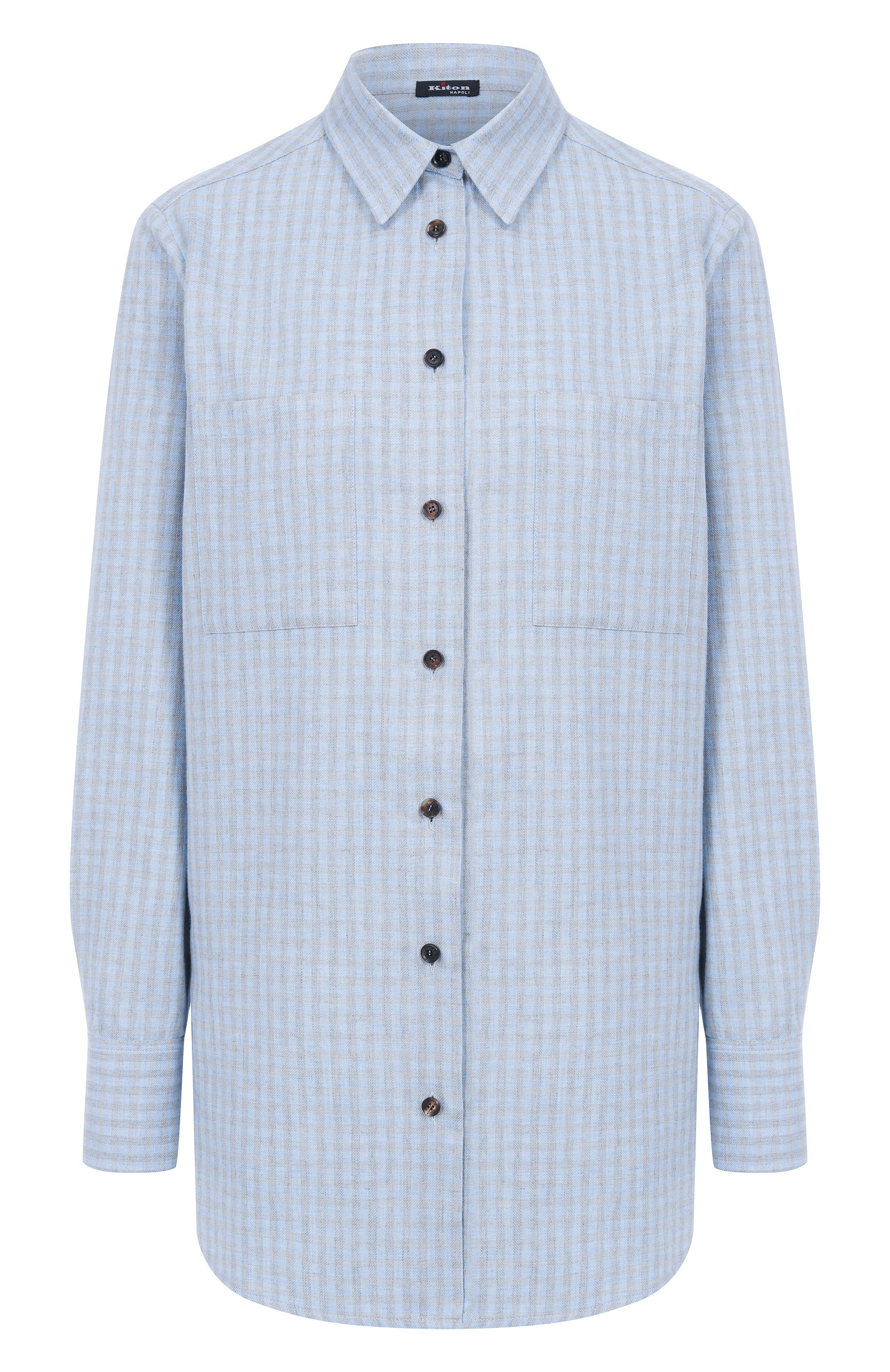 Рубашка из хлопка и кашемира KITON, арт. D52445H0947013, фото 1
