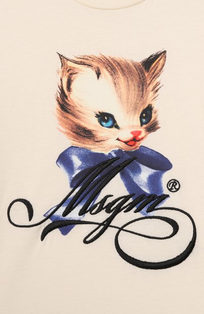 Хлопковая футболка MSGM KIDS, арт. F6MSJGTH089, фото 3