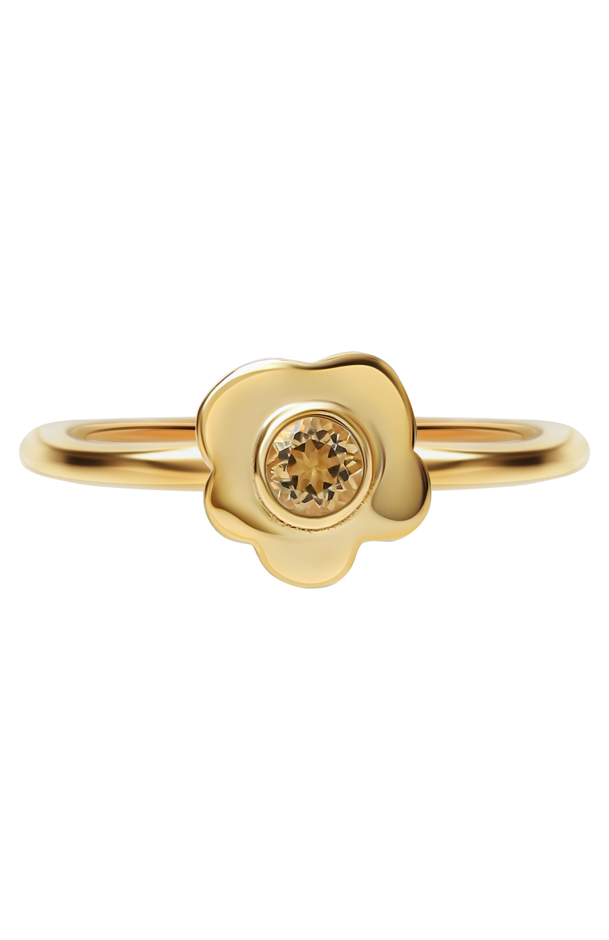 Кольцо mini flower с цитрином MOONKA, арт. FLW-925YG-RG00-CTR, фото 1