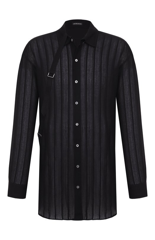 Рубашка из хлопка и шерсти Ann Demeulemeester B0013137/FA648 Чёрный B0013137/FA648